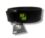 Cinturón de Levantamiento 100% Nylon, Hebilla con seguro - Negro/Verde Flúor -