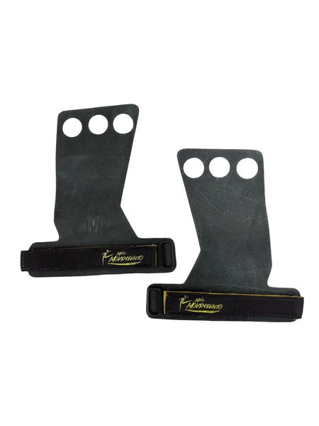 Calleras de cuero 3 dedos negro amarillo