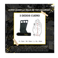 Calleras de cuero 3 dedos negro amarillo