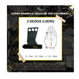 Calleras de cuero 3 dedos negro amarillo