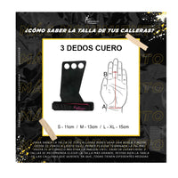 Calleras de cuero 3 dedos negro rosado