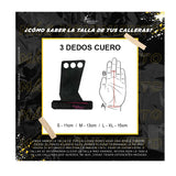 Calleras de cuero 3 dedos negro rosado