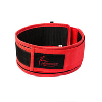 Cinturón de Levantamiento 100% Nylon, Hebilla con seguro - Rojo 10,5cm -